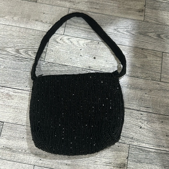 La Regale black sparkling party evening Beaded Mini Purse - Picture 1 of 5